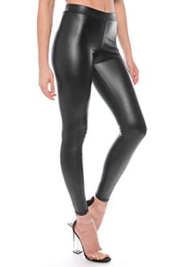 Kunstleder leggings damen High Waist lederhose damen leggins blickdicht schwarz damen leggings leggins damen leder leggings damen thermoleggins für damen lederleggings schwarz 34 XS von Kendindza Collection