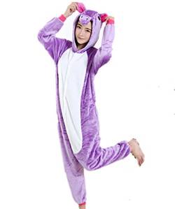 Kenmont Kostüm Einhorn Pyjama Tier Schlafanzug Overall Einteiler Jumpsuit Sleepsuit Cosplay Karneval Halloween (S, Purple) von Kenmont
