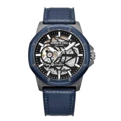 Kenneth Cole Automatikuhr, rund, für Herren, wasserdicht, selbstaufziehend, Blau, Modern von Kenneth Cole New York