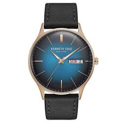 Kenneth Cole Unisex-Erwachsene analog Quarz Uhr mit Leder Armband KC50589013 von Kenneth Cole New York