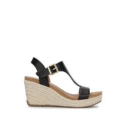 Kenneth Cole REACTION Damen Card Keilsandalen mit T-Riemen, Schwarz, 38 EU von Kenneth Cole REACTION