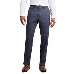 Kenneth Cole Reaction Herren Stretch Modern Fit Flat-Front Hose, Marineblau, 36W / 30L von Kenneth Cole