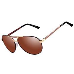 Kennifer Herren Klassik Polarisierte Fahren Pilot Sonnenbrille Metallrahmen Ultra leicht Premium Voll Verspiegelte Polarisierte Pilotenbrille Sonnenbrille von Kennifer