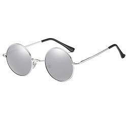 Kennifer Klassische runde polarisierte UV400-Schutz Sonnenbrille mit Vintage-Kreis Metallrahmen Lennon Stil Herren Damen Brille von Kennifer