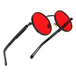 Kennifer Retro Steampunk Style inspiriert Runde Metall Kreis Sonnenbrille für Frauen und Männer von Kennifer