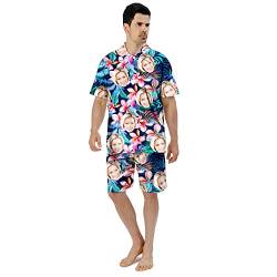 Benutzerdefinierte Gesicht Sommer Hawaii-Hemd | Personalisierte Foto Flower Print T-Shirts | Herrenhemd für Strand Party für Papa Ehemann von Kenon
