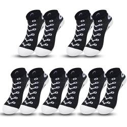 Damen Lustige Socken Baumwolle Sneakers im Basketballschuh-Design Laufsocken 3D-Muster Knöchelsocken Verschleißfest Sportsocken Kurzsocken, Größe: 35-40, 5 Paar von Kevaler