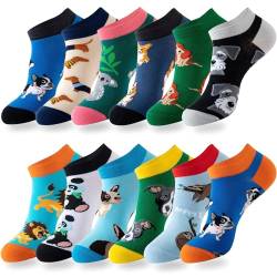 Kevaler 12 Paar Damen Lustige Socken Herren Baumwolle Socken Sneakers Socken Kurzsocken mit Tier Obst Essen Meisterwerk Motiv Sportsocken Größe: 35-42 von Kevaler