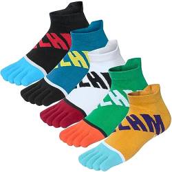 Kevaler Herren Zehensocken Baumwolle Fünf Finger Socken Sneakersocken Socken mit Zehen Einzeln Schweißableitend Schnell Trocken Atmungsaktive Weich,EU 40-45/UK 7-10 (5 Paare) von Kevaler