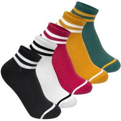 Kevaler Sneaker Socken Damen Baumwolle Unsichtbar Kurze Socken mit Streifen und Katzenmuster für Den Alltag, Freizeit, Schule, Laufen (EU35–40) von Kevaler