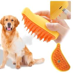 Kexpery Animal Grooming Comb Versatile Cat Dog Depilation Brush Cleaning Cat Brush with Spray Port for Removing Tangled Loose Hair (Yellow) von Kexpery