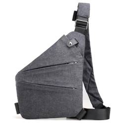 Kexpery Herren-Mode-Brusttasche, Reise-Umhängetasche, großes Fassungsvermögen, multifunktionale Gürteltasche, Verstellbarer Riemen, ergonomische Mini-Umhängetasche (graue rechte Schulter) von Kexpery