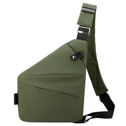 Kexpery Herren-Mode-Brusttasche, kleine Hüfttasche, großes Fassungsvermögen, einfache Umhängetasche, Anti-Diebstahl-Tasche, Verstellbarer Riemen, ergonomische Mini-Umhängetasche (Armeegrün, von Kexpery
