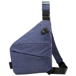 Kexpery Herren-Mode-Brusttasche, kleine Hüfttasche, großes Fassungsvermögen, multifunktionale Gürteltasche, Verstellbarer Riemen, ergonomische Mini-Umhängetasche (Blaue rechte Schulter) von Kexpery