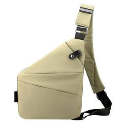 Kexpery Herren-Mode-Brusttasche, kleine Hüfttasche, großes Fassungsvermögen, multifunktionale Gürteltasche, Verstellbarer Riemen, ergonomische Mini-Umhängetasche (Khaki, rechte Schulter) von Kexpery