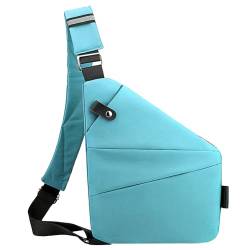 Kexpery Herrenmode-Brusttasche, multifunktionale Gürteltasche, Verstellbarer Riemen, einfache Umhängetasche, Anti-Diebstahl-Tasche, ergonomische Mini-Umhängetasche (Himmelblau, Linke Schulte von Kexpery