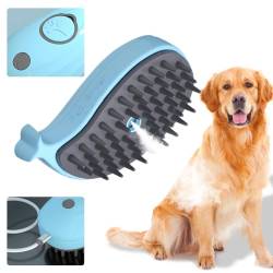 Kexpery USB wiederaufladbarer Katzen- und Hundepflegekamm mit elektrischem Wasserspray, Hundebadebürste, Spray, Katzenbürste zum Waschen und Bürsten for kurzhaarige Haustiere (blau) von Kexpery