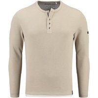 Key Largo Strickpullover Sandro für Herren double Layer Look einfarbig körperbetont MSW00161 von Key Largo