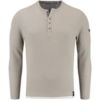 Key Largo Strickpullover Sandro für Herren double Layer Look einfarbig körperbetont MSW00161 von Key Largo