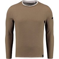 Key Largo Strickpullover Stefano für Herren double Layer Look einfarbig körperbetont MSW00153 von Key Largo