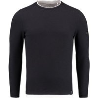 Key Largo Strickpullover Stefano für Herren double Layer Look einfarbig körperbetont MSW00153 von Key Largo