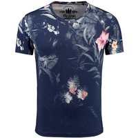 Key Largo T-Shirt Amazonas Hawaii Look Blumenmuster MT00405 Rundhalsauschnitt bedruckt kurzarm slim fit von Key Largo