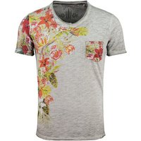 Key Largo T-Shirt Babylon MT00195 Hawaii Look Blumenmuster V-Auschnitt bedruckt kurzarm slim fit von Key Largo