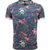 Key Largo T-Shirt Jungles MT00226 Hawaii Look Blumenmuster Rundhalsauschnitt allover Print kurzarm slim fit von Key Largo