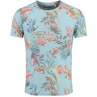 Key Largo T-Shirt MT00487 Palermo Hawaii Look Blumenmuster Rundhalsauschnitt allover Print kurzarm slim fit von Key Largo