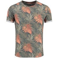 Key Largo T-Shirt MT00488 Leaf Hawaii Look Blumenmuster Rundhalsauschnitt allover Print kurzarm slim fit von Key Largo