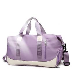 Keyck Sporttasche Damen Herren Reisetasche mit Schuhfach und Nassfach Groß 40L, Faltbar Wasserdicht ​Fitnesstasche Leicht Handgepäck Weekender Travel Bag, Tasche für Sport Gym Fitness, Violett von Keyck