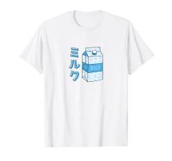 Japanisch Milk Kawaii Anime Girl 90s Otaku Aesthetic Milch T-Shirt von Keyglaz