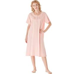 Keyocean Nachthemden aus Baumwolle für Damen, weiche Bequeme leichte Kurze Ärmel Sommer Damen Nachthemd, Lachs, XX-Large von Keyocean