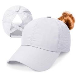 Basecap Damen Kappe Sommer aus Mesh Pferdeschwanz Cap Baseballmütze Schnell Trocknend | Atmungsaktiv | Leichte Sonnenschutz Kappe Verstellbare Baseball Cap Damen Freizeit Kappe von Kfnire