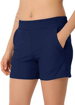 Kfnire Badeshorts Damen Badehose Hohe Taille Bauchkontrolle Schwimmhose Einstellbar Seitliche Krawatte Schnell Trocknend Badeshorts für Damen von Kfnire