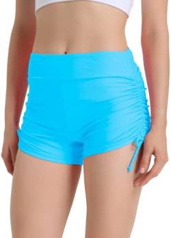 Kfnire Badeshorts Damen Badehose Hohe Taille Bauchkontrolle Schwimmhose Einstellbar Seitliche Krawatte Schnell Trocknend Badeshorts für Damen von Kfnire