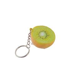 KiErx Schlüsselring 2 Stücke Pvc Frucht Apfel Pfirsich Drache Frucht Schlüsselanhänger Schultasche Anhänger Auto Schlüsselanhänger Zubehör Kiwi Schlüsselanhänger von KiErx