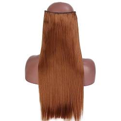 Damen-Perücke, langes, glattes Haar, Ersatzstück, 60 cm, Hochtemperatur-Seidenweiche Perücke Modedekoration (Color : 5, Size : 24 inch) von KiHene
