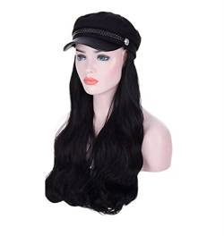 Damenhut-Perücke, einteilig, modisch, langes lockiges Haar, große Welle, 55 cm Modedekoration (Color : 1, Size : 1) von KiHene
