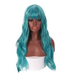 Damenperücke, langes Haar, großes gewelltes, lockiges Haar, Kopfset, 60 cm Hochtemperatur-Seiden-Chemiefaserhaar Modedekoration (Color : 1, Size : 1) von KiHene