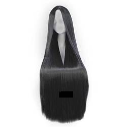 Lange Cosplay-Perücke mit Mittelscheitel for Männer und Frauen, 100 cm, super langes glattes Haar, Horrorspiel Modedekoration von KiHene