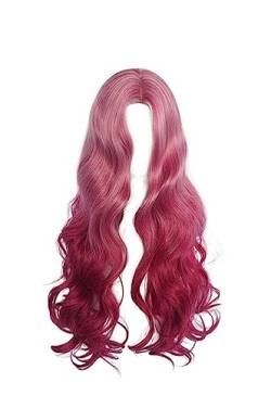 Mittelscheitel, langes, lockiges Haar, großes, welliges, lockiges Haar, Rosennetz-Perücke for Frauen Modedekoration (Color : 5, Size : 1) von KiHene