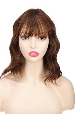 Modische Damen-Perücke, Bobo-Kopf, kurzes lockiges Haar, Kopfset, Hochtemperatur-Seide, flauschig, viele Farben Modedekoration (Color : 8, Size : 1) von KiHene