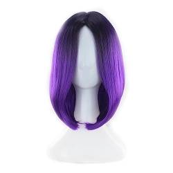 Party-Perücke, Farbverlauf, kurzes, glattes Haar, Bob-Pick-Dye-weibliche Perücke, Cosplay-Perücke, realistisch Modedekoration (Color : 3, Size : 1) von KiHene