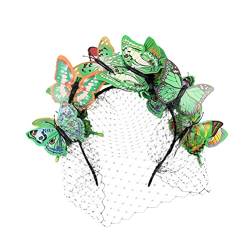 Kichvoe 1stk Schmetterlings-stirnband Braut Schleier Kopfschmuck Schmetterling Kopfschmuck Schmetterlings-haarschmuck Schmetterlingskrone Camo-hüte Damen Heiligenschein Modellieren Plastik von Kichvoe