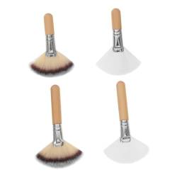 Kichvoe 4 Stück lose puderpinsel make-up pinsel pro brush kosmetikpinsel fixierpuderpinsel Make-up-Pinsel für Frauen Textmarker Wimpernfächer Make-up-Tools Gesichtsbürste von Kichvoe