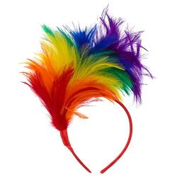 Kichvoe Feder Faszinator Stirnband Regenbogen Stirnband Pride Stirnbänder Party Hochzeiten Kopfschmuck Frauen 20Er 50Er von Kichvoe