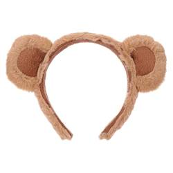 Kichvoe Spa Hair Band Zoo- Tier- Stirnband Braune Ohren Stirnband Pflege Stirnband Tierkopf Gesicht Waschen Stirnband Kostüm für Party Cosplay B?renstirnband Für Erwachsene Bear Ears von Kichvoe