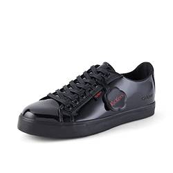 Kickers Tovni Lacer Patent Sneaker, Schwarz (Black 0001), 38 EU von Kickers