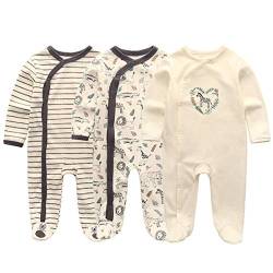 Kiddiezoom Baby-Jungen Mädchen Schlafstrampler, 3er Pack von Kiddiezoom